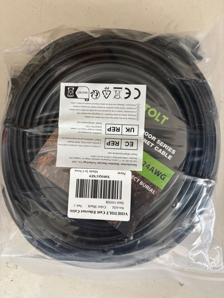 VOIETOLT Cat5e Ethernet Cable - Black, New