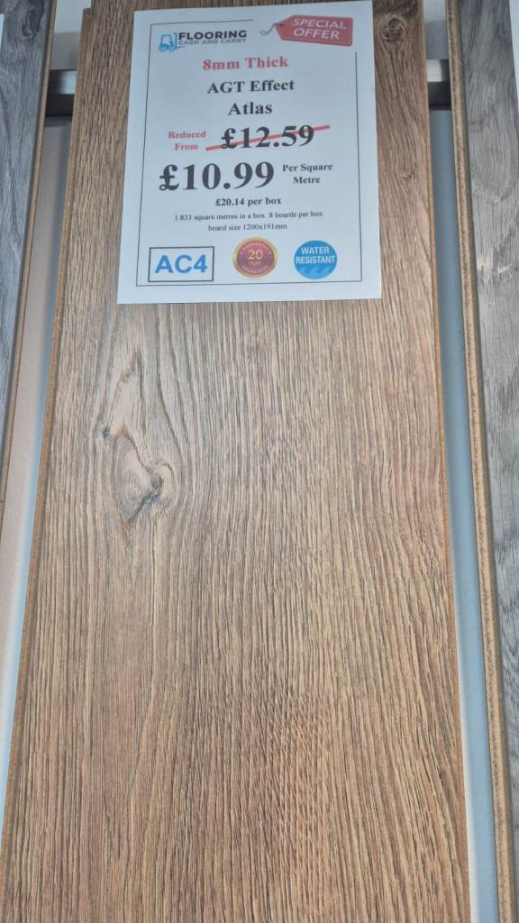 AGT Effect Atlas 8mm Laminate Flooring (CHEAPEST IN THE UK) (FREE COLLECTION)
