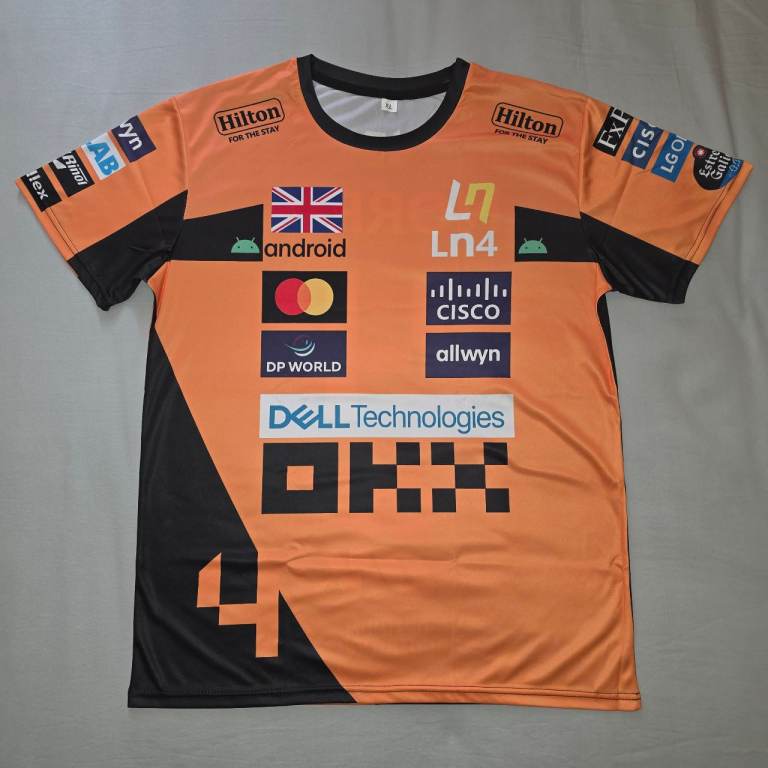 Lando Norris #4 McLaren Driver F1 World Champion Race-Suite Style T-Shirt - Size L