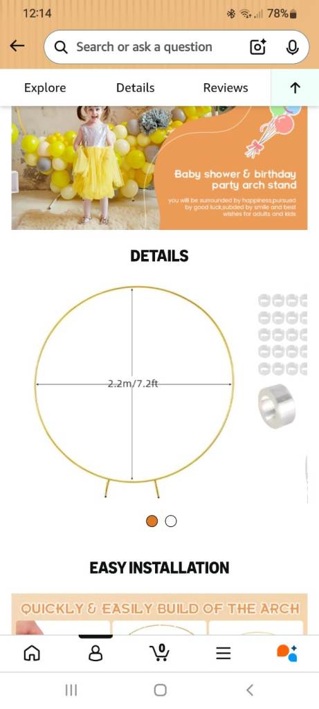 7.2ft Metal Circular Balloon Arch Kit