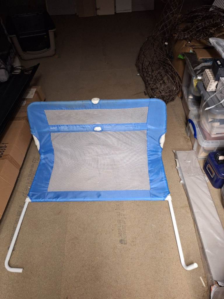Baby Bed Rail Guard - Blue and White, Good Condition