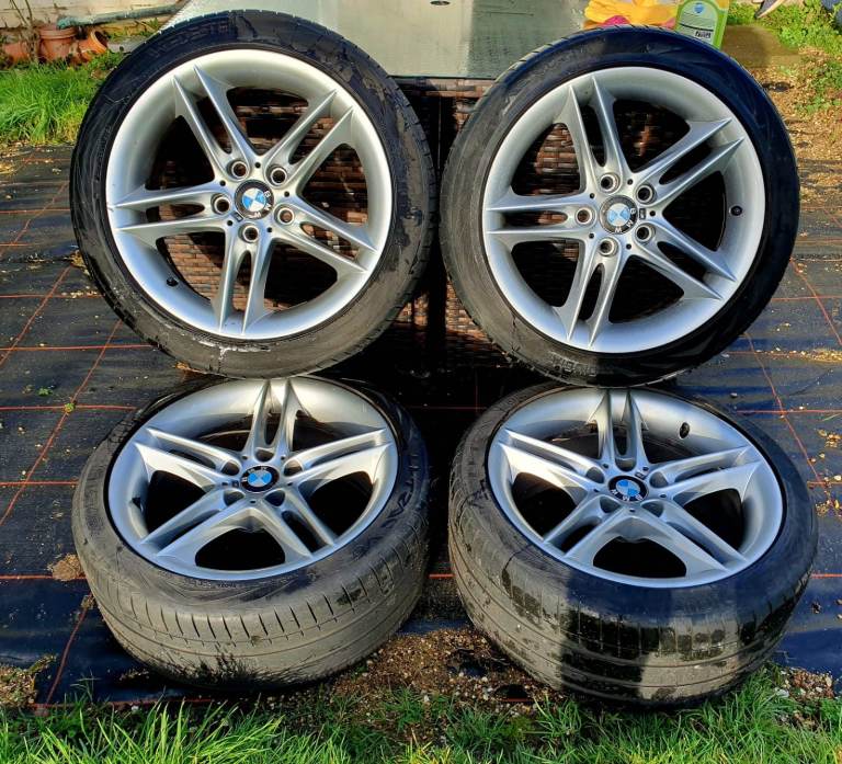 Title: 4 x 18 inch genuine bmw z4 alloy wheels and tyres staggered set