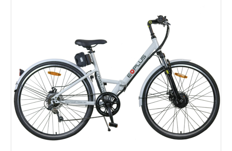 NEW E-PLUS Commute 36v Electric Folding Bike White