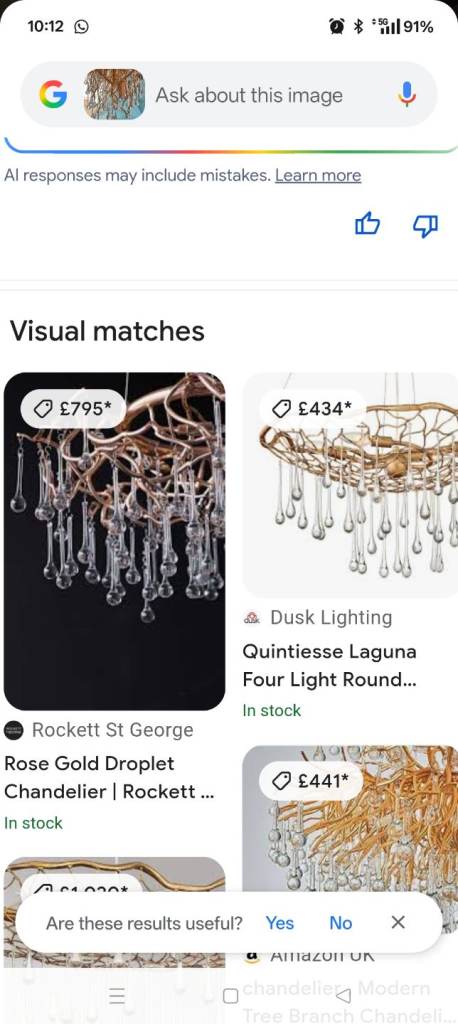 Rose Gold Droplet Chandelier