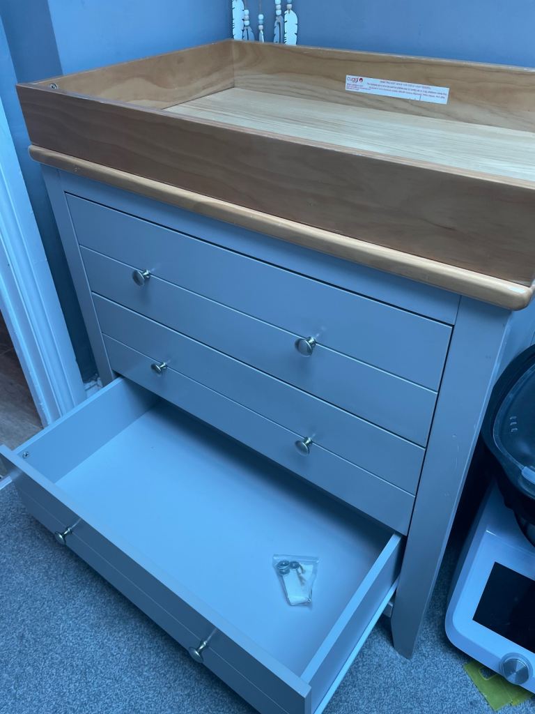 2 piece nursery furniture , wardrobe and chest of drawers 