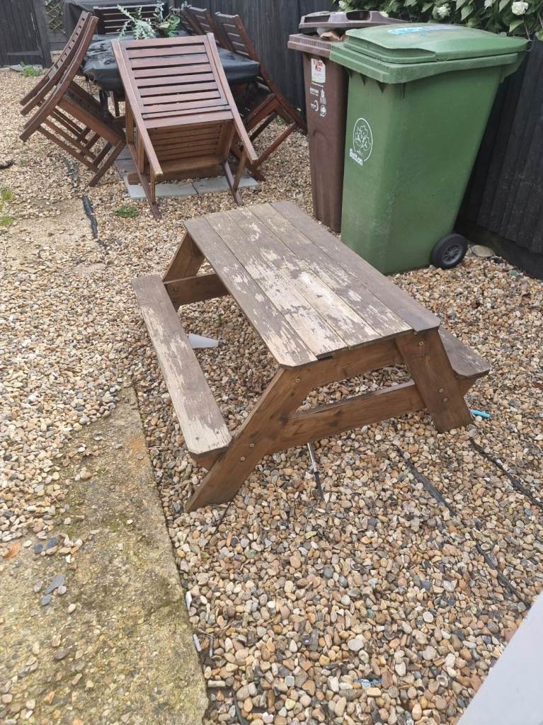Kids Plastic Picnic Table and Bench Set
