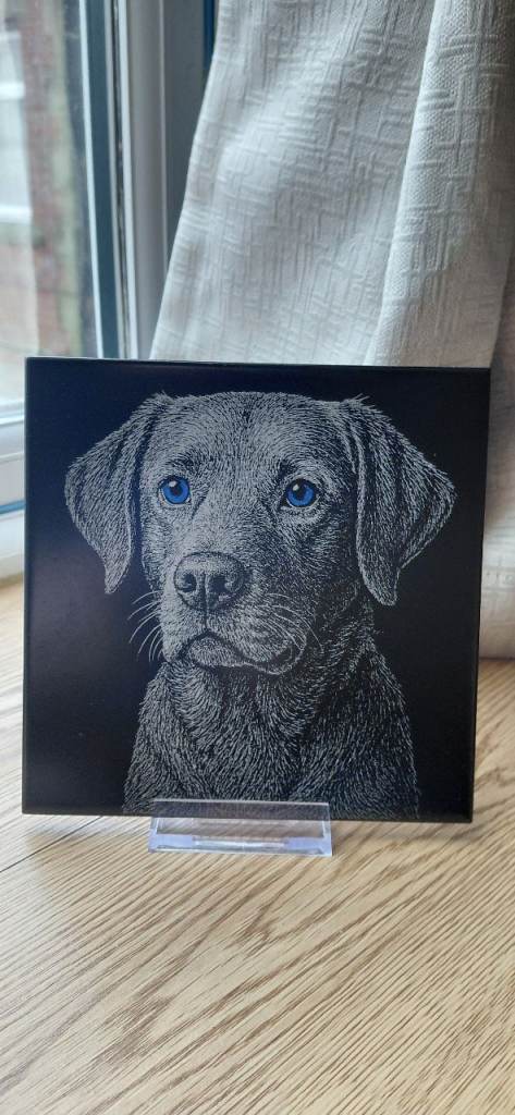 Custom Pet Photo Engraved Tile (Memorial / Gift).