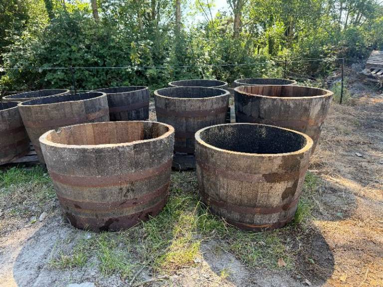 Barrel Half Planters - Unfinished Style