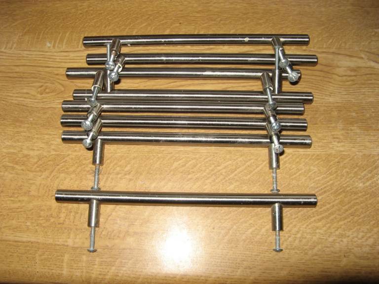 8 brushed chrome cupboard cabinet kitchen unit handles 9 inches x 1.5 inch