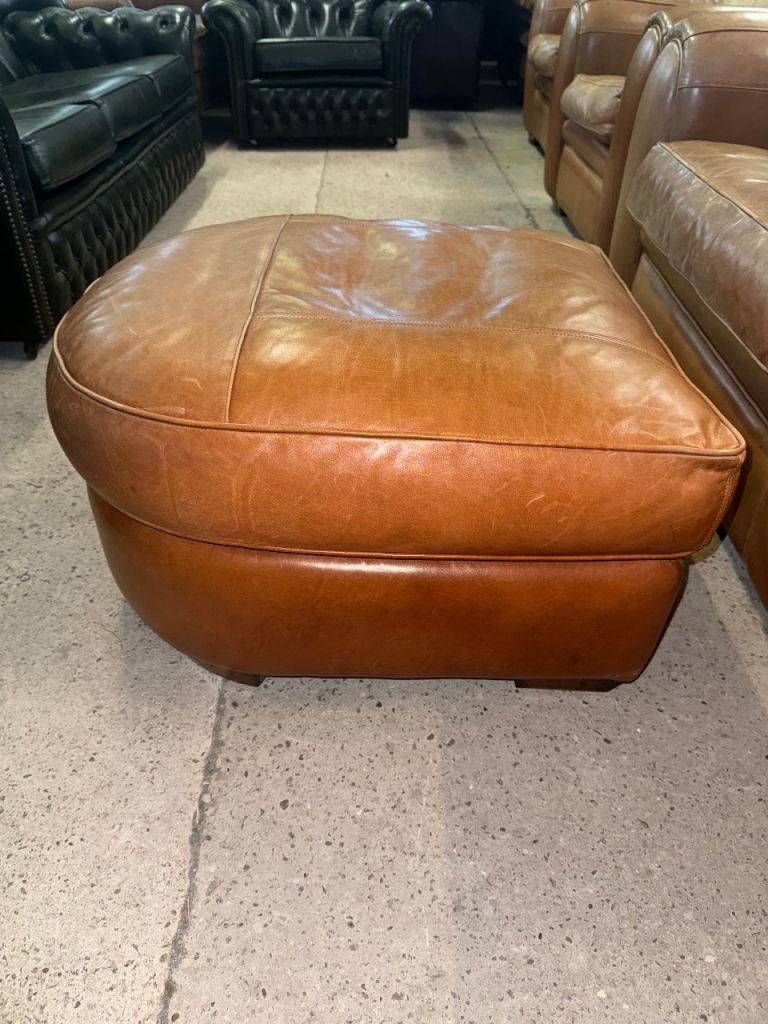 Duresta spitfire tan real leather footstool