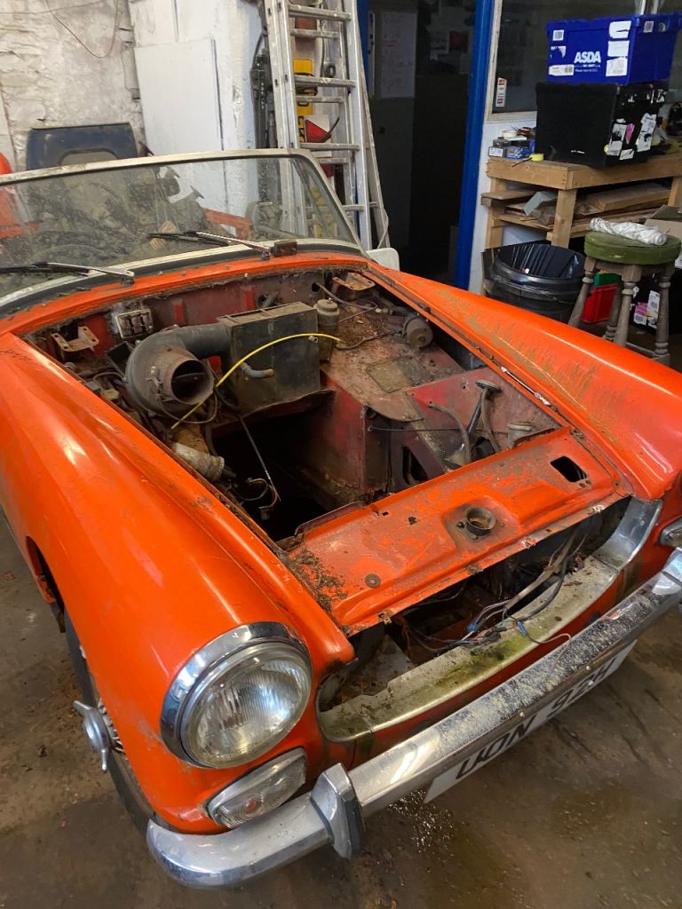 1970 Austin Healey Sprite rolling shell (rotten)