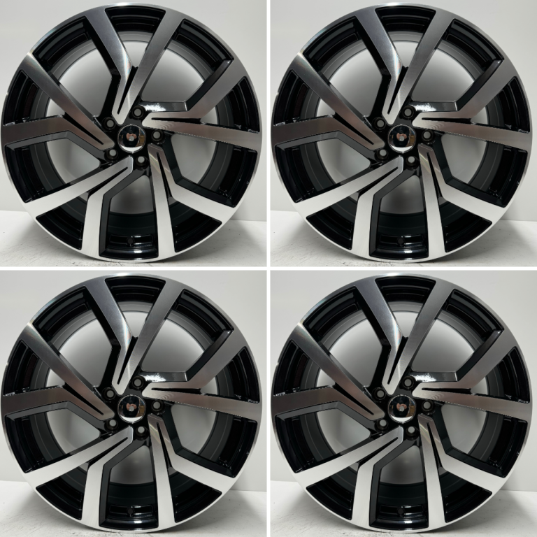 VW Golf Clubsport 18” Style Alloy Wheel Set Black Diamond Cut Caddy A3 Leon MK7