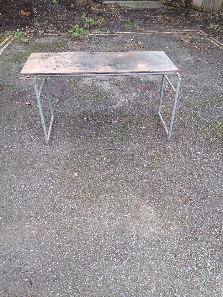 Vintage metal table - School, Rectangular.