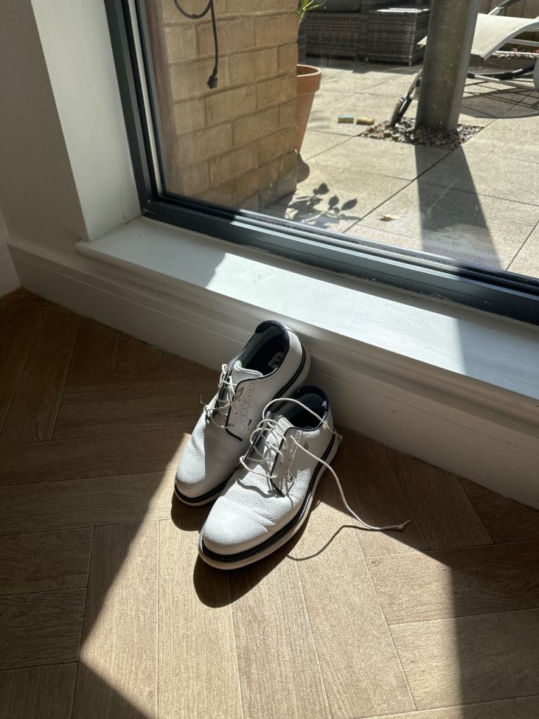 FootJoy White Leather Men's Golf Shoes, Good Condition
