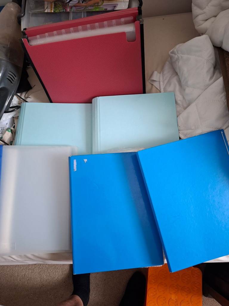 Folders and plastic a4 holders, cash only, local car delivery only from bh9