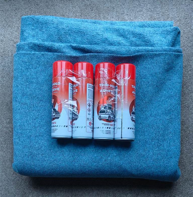 Camper van 4 way stretch carpet lining 