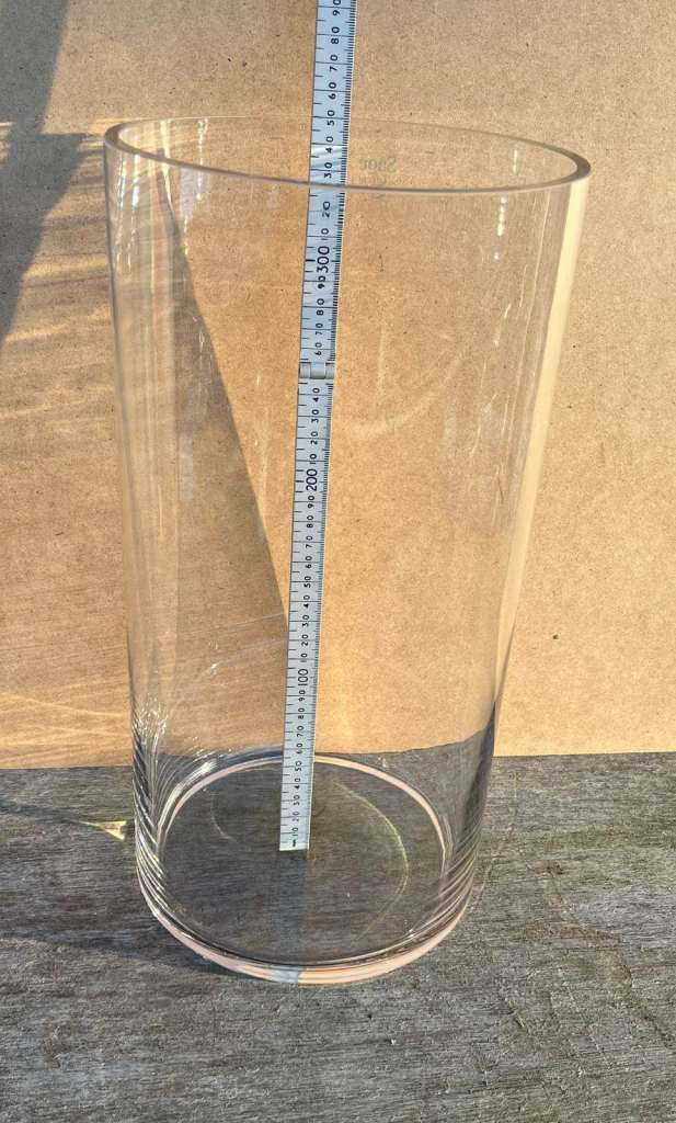 image for Large tall wide lightweight Glass Cylinder Vase