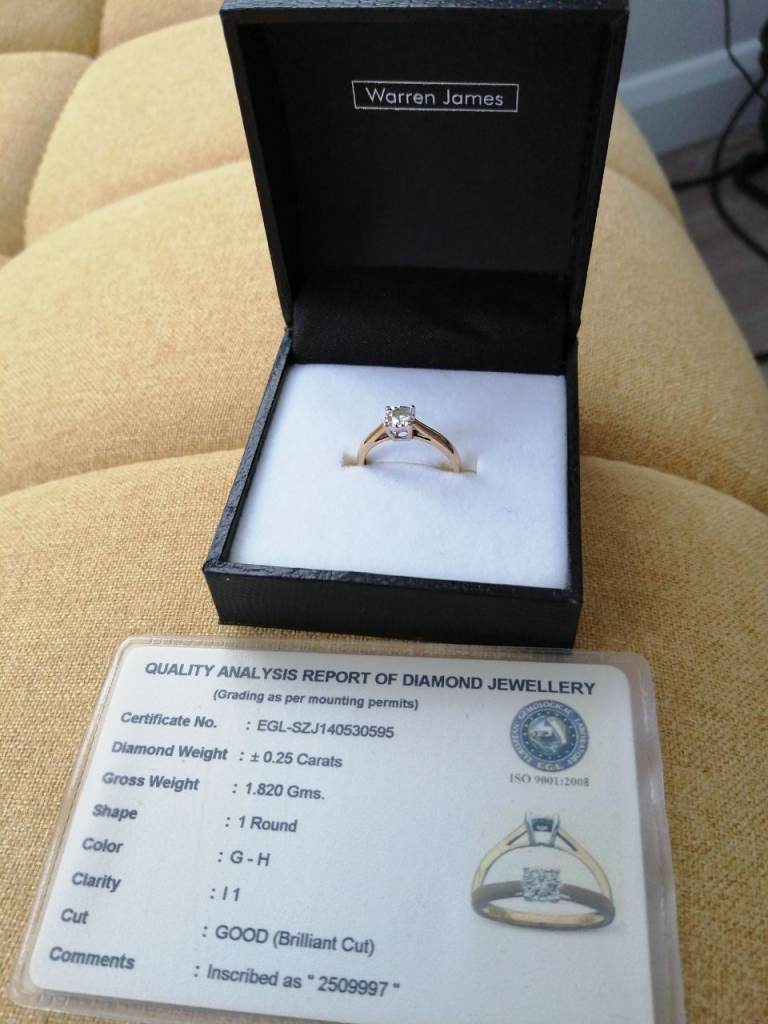 9ct 0.25 gold engagement ring 
