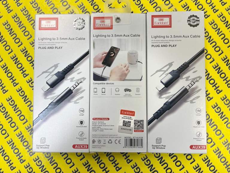 Earldom Lightning to 3.5mm Aux cable
