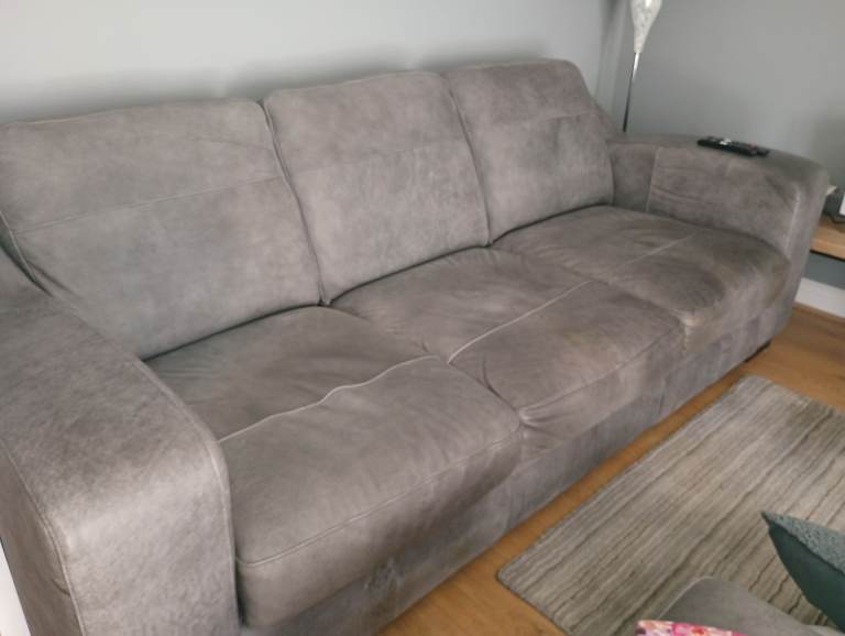 Grey sofa leather.