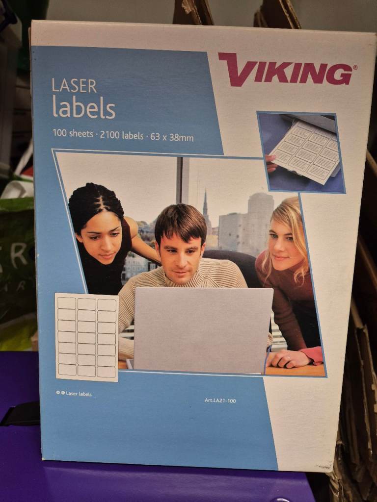 Viking Laser Labels - 100 Sheets, 2100 Labels