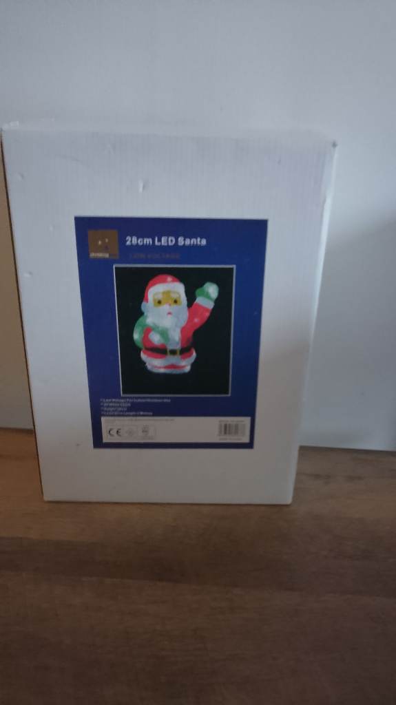 28cm LED Santa Christmas Decoration – New in Box