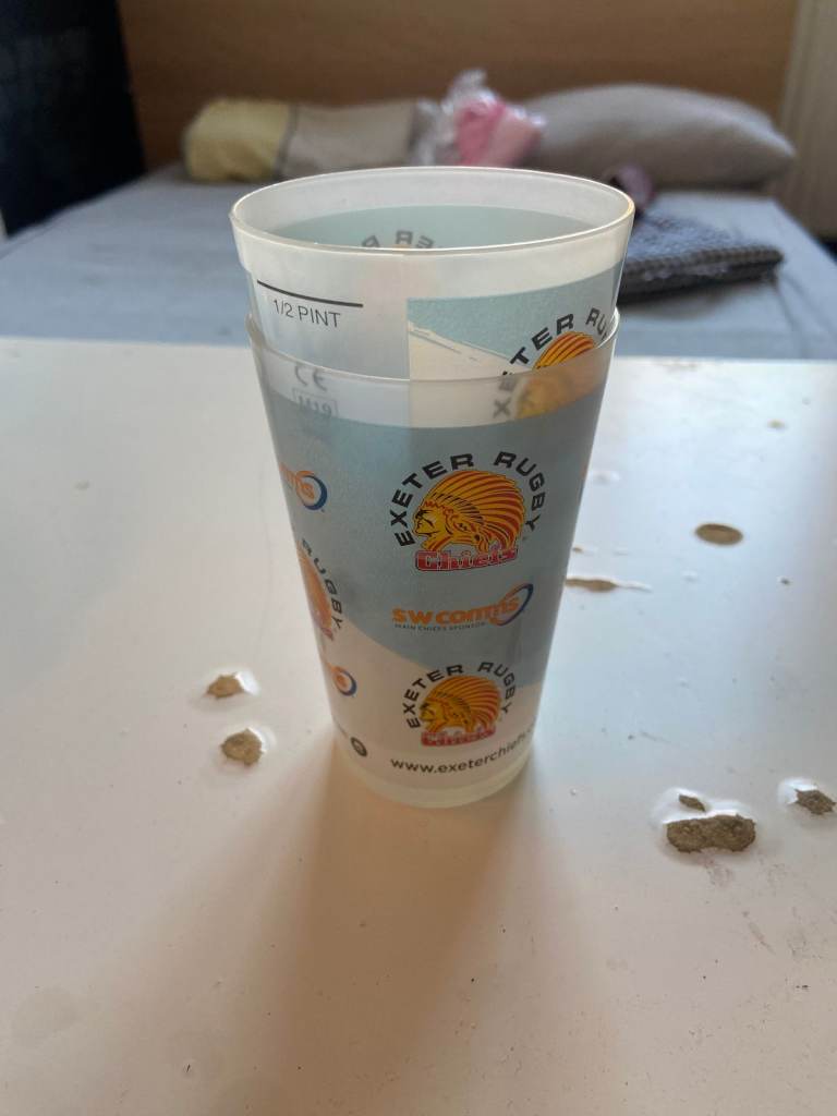 Exeter Rugby + World Cup Plastic Pint Glass + half pint – Good Condition
