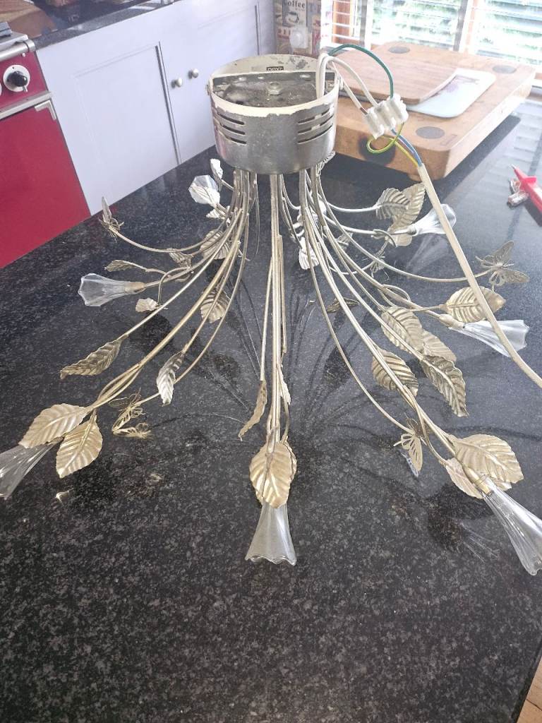 Chrome finished ceiling light.