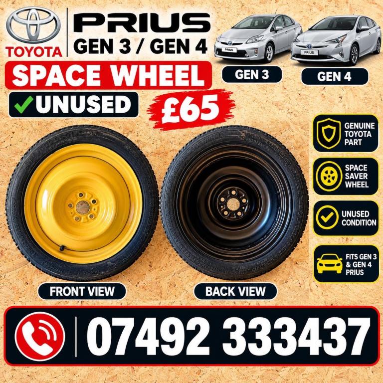 Toyota Prius Space Saver Wheel Gen 3 - Gen 4