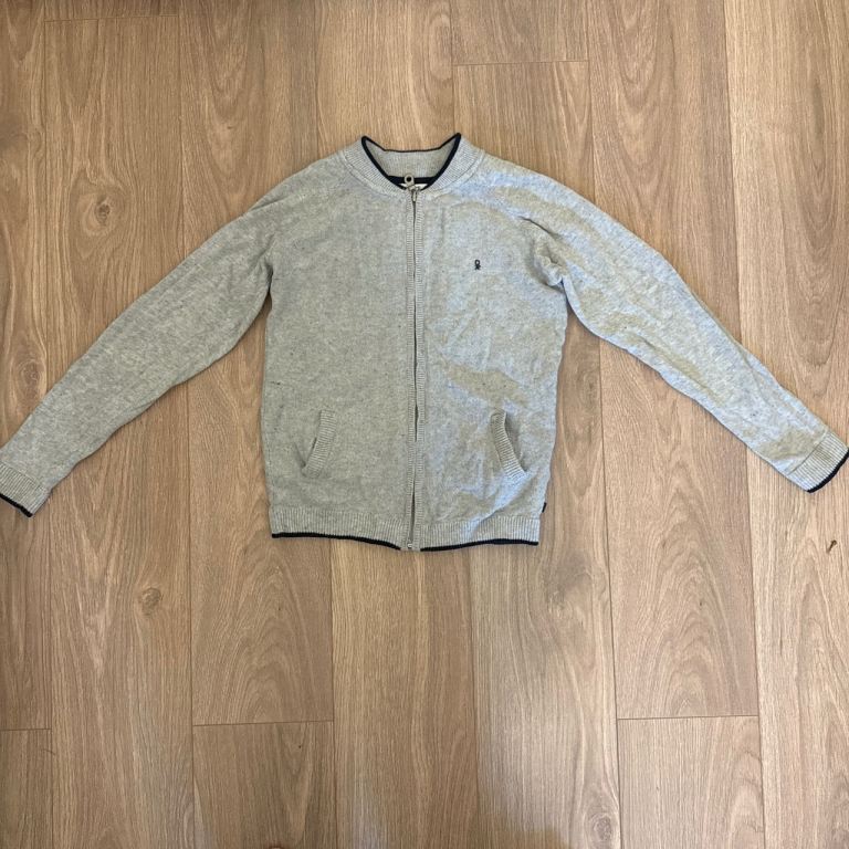 Okaidi Boys Grey Zip Up Fleece - UK 8 yrs