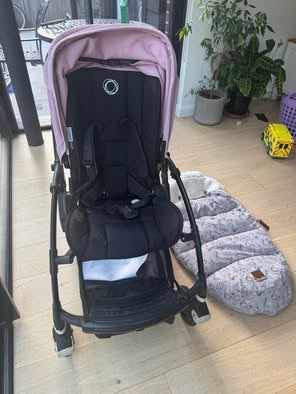 Bugaboo Bee 5 Pushchair with Footmuff – Pink and Black