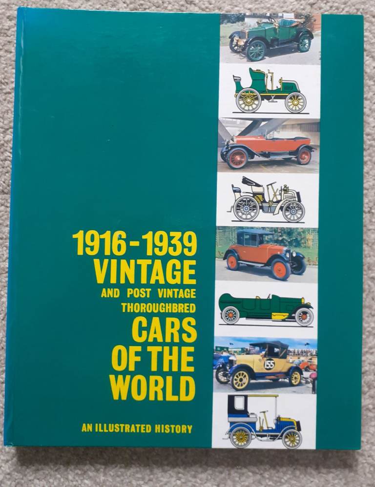Vintage Cars Of The World 1916-1939 Hardback Book 124 Pages Colour & B/W photos.