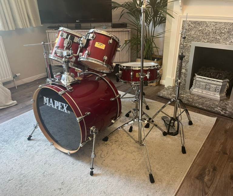 Vintage Mapex ‘Pro M Series’ Gold Badge Drum Kit, Hardware, Pedal etc