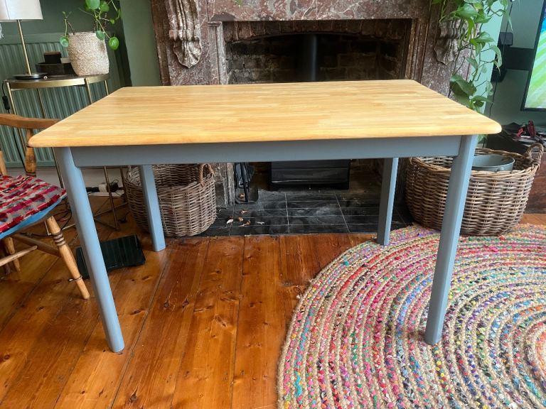 Kitchen Dining Table - Solid Hardwood - Upcycled - Like new!