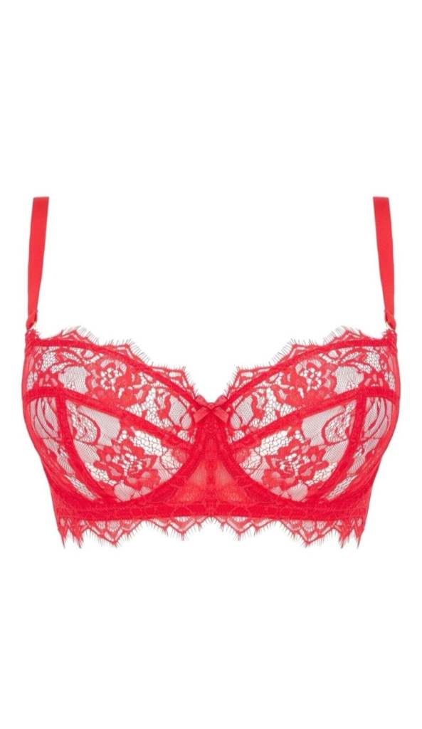 New Red Lace Balcony Bra - UK 30FF