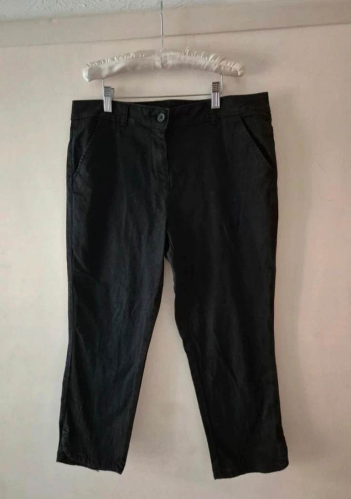 Black Moda 3/4 Cotton Trousers Immaculate 