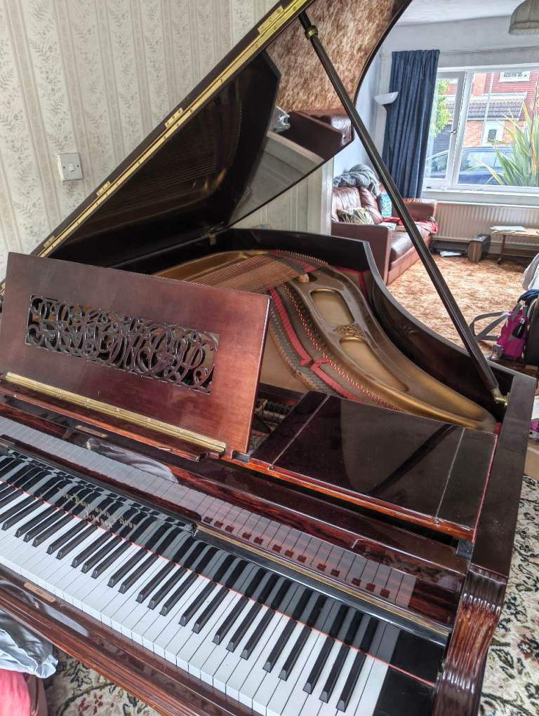 John broadwood and sons grand piano - cherry mahogany 