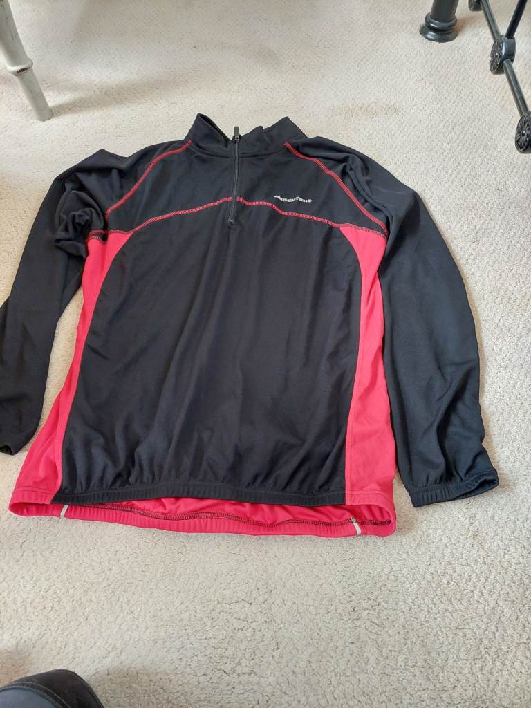Cycling Jersey Top Muddy Fox Size XL Long Sleeved Red Black  Rrp £32.99