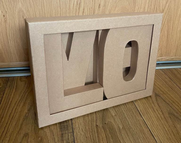 NEW 4 X PAPER MACHE LETTERS (20 CM HIGH) SPELLS “ L O V E ” IN PRESENTATION BOX