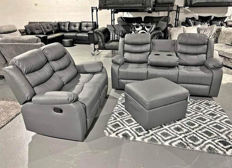 >>>Brand New Leather Roma Recliner 3+2 Seater & Corner Sofa >> 35% Off >> Order Now >> Today