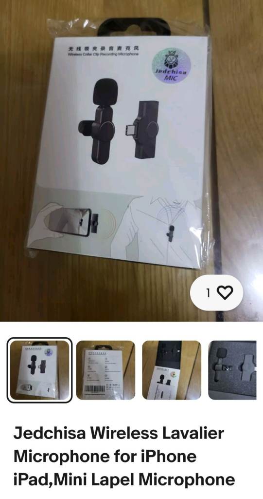 Jedchisa Wireless Lavalier Microphone for iPhone iPad,Mini Lapel Microphone 