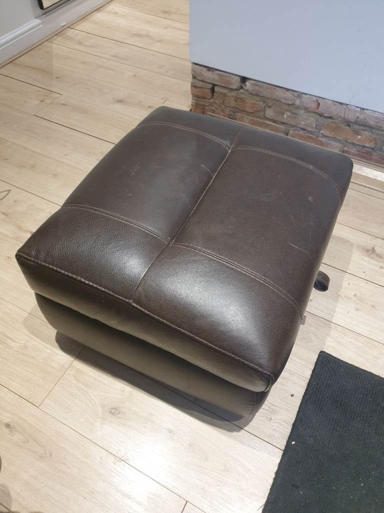 Leather sofa puff