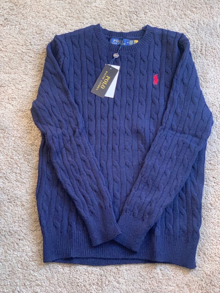 image for Ralph Lauren Cable-Knit Jumper - Navy (M)