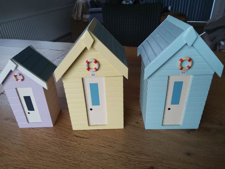 Wooden beach huts storage