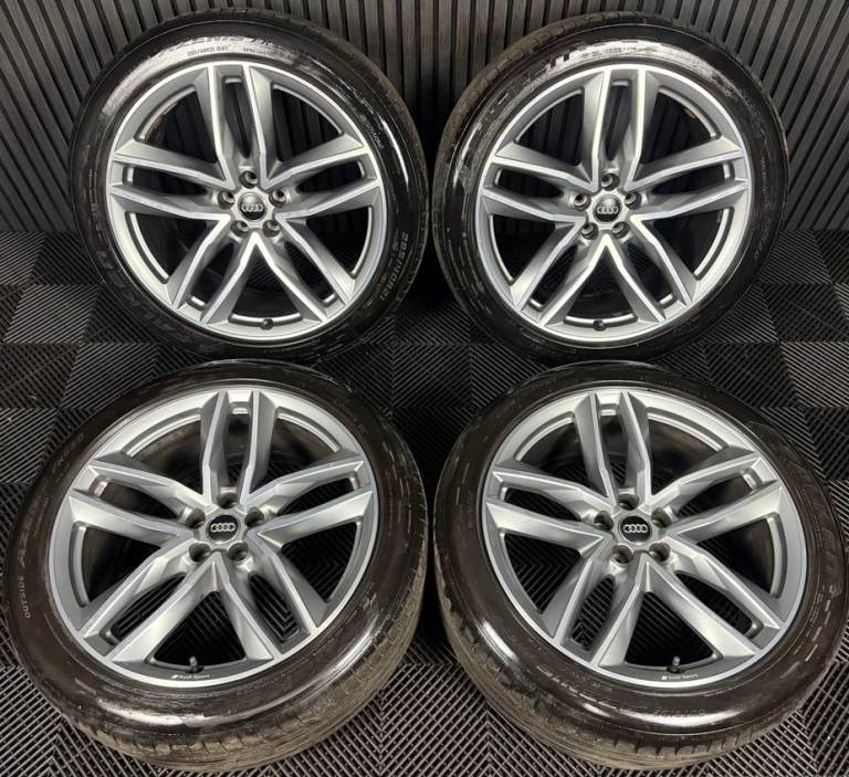 21'' GENUINE AUDI Q7 S LINE RS GREY DC ALLOY WHEELS ALLOYS TYRES
