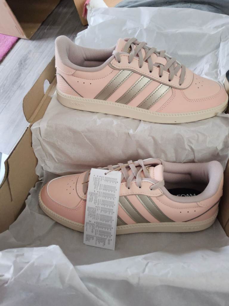 Adidas size 5 pink trainers 