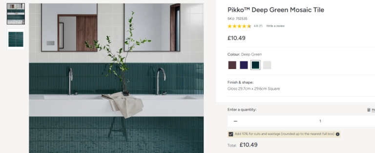 Pikko Deep Green Ceramic Mosaic Tiles – New