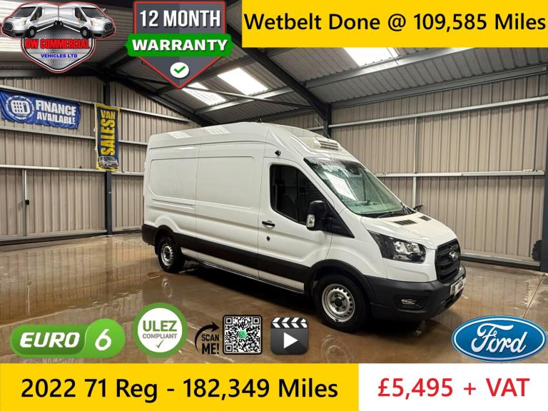 2022 71 Reg Ford Transit 350 L3H3 130BHP EcoBlue Fridge Van + VAT