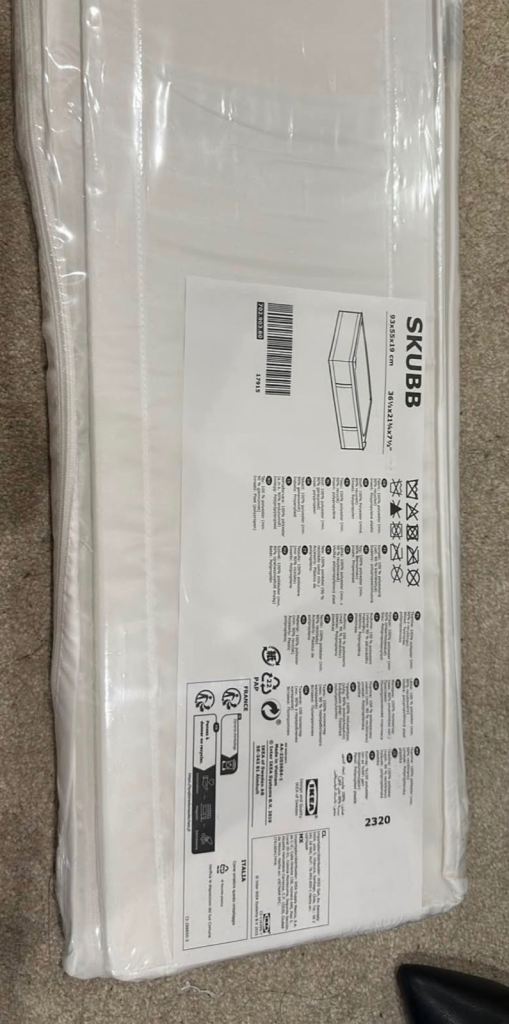£6 OBO IKEA SKUBB Storage Box – White, New in Packaging