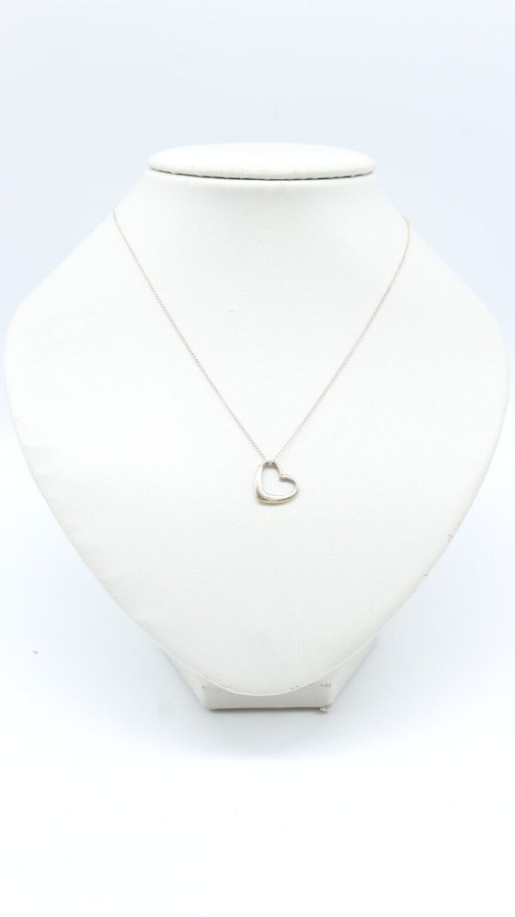 AE JEWELLERY-STERLING SILVER - Love Heart Pendant On A Fine Curb Chain 18 Inches